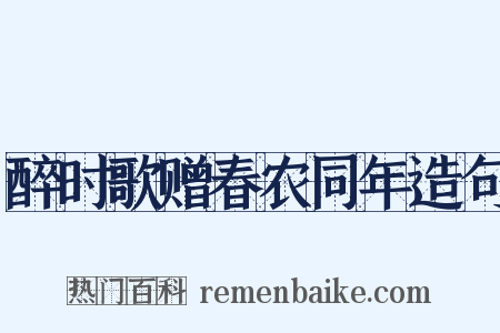 醉时歌赠春农同年造句是什么意思的图片